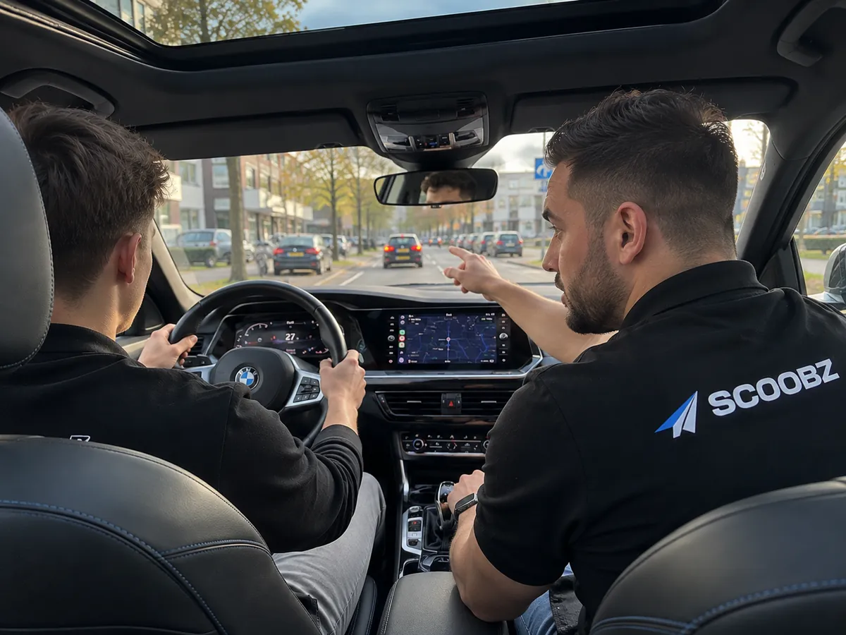 Scoobz instructor guiding a student during a driving lesson
