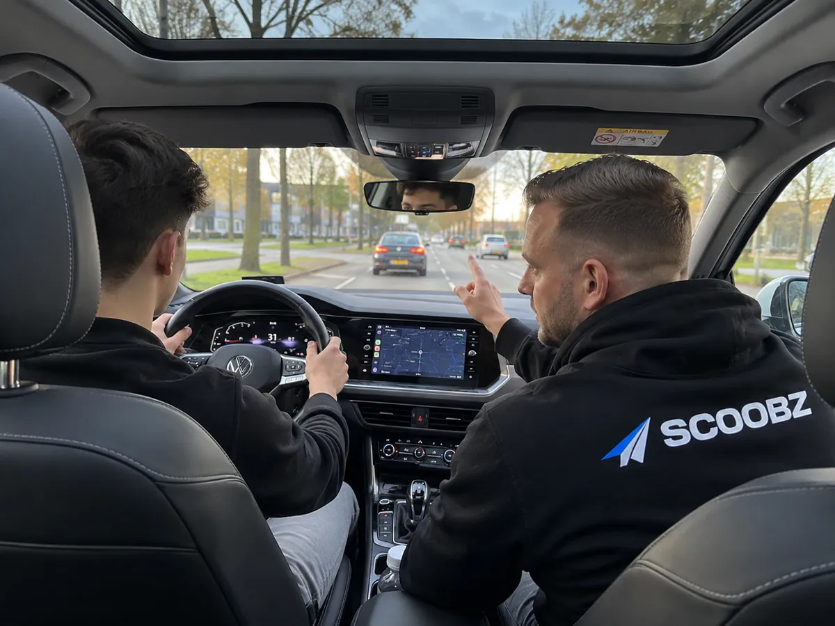 Driving lesson with a Scoobz instructor in the passenger seat